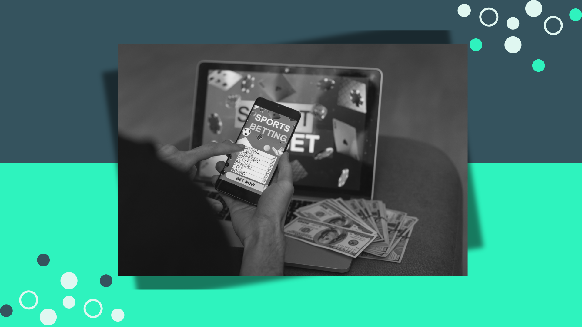 Matched bettor making profit through sports betting via their mobile phone and laptop